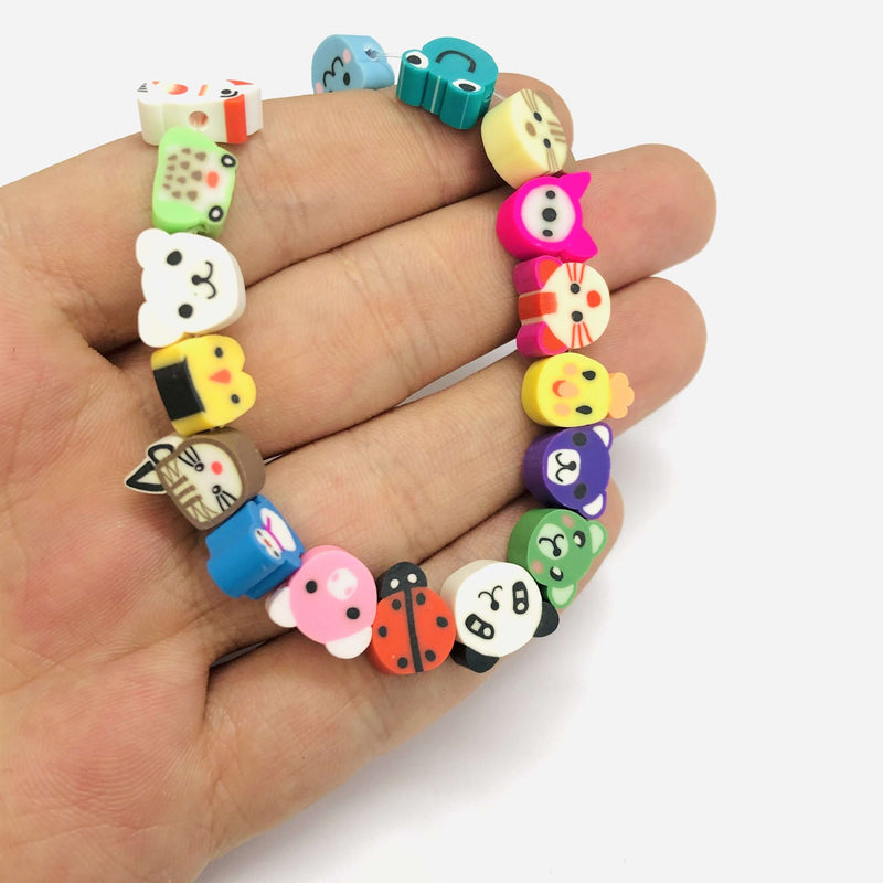 10mm Polymer Clay Animals Collection Beads,10 Beads in a Pack£1.2