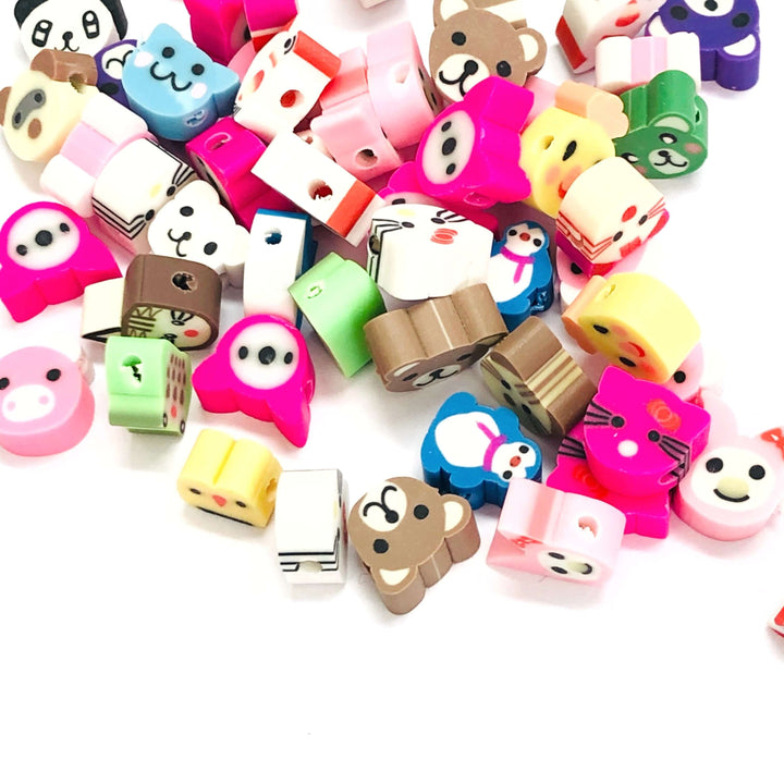 10mm Polymer Clay Animals Collection Beads,10 Beads in a Pack