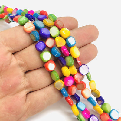 Perles de couleur nacre de 8 mm, fil de 45 perles