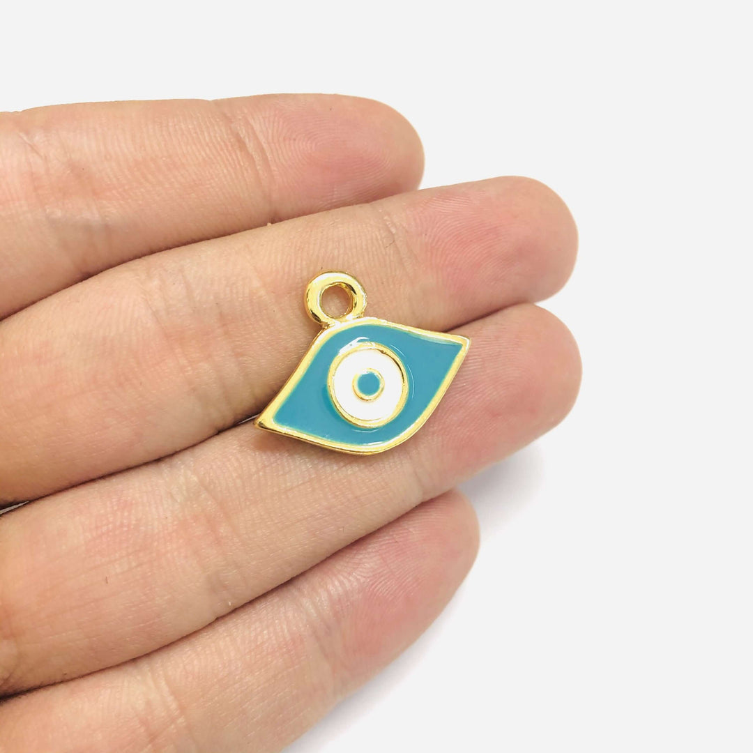 24Kt Gold Plated Enamelled Eye Pendant