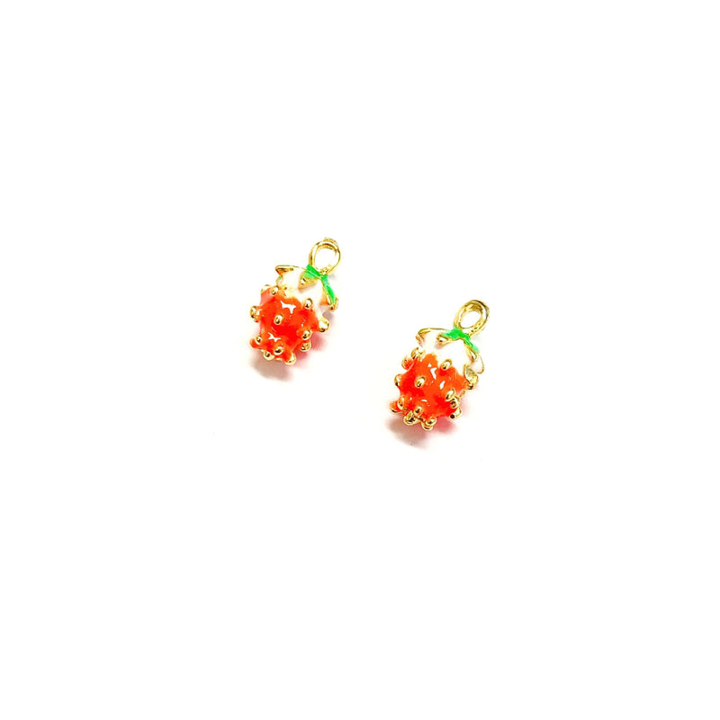 24Kt Gold Plated Neon Orangeberry Charm
