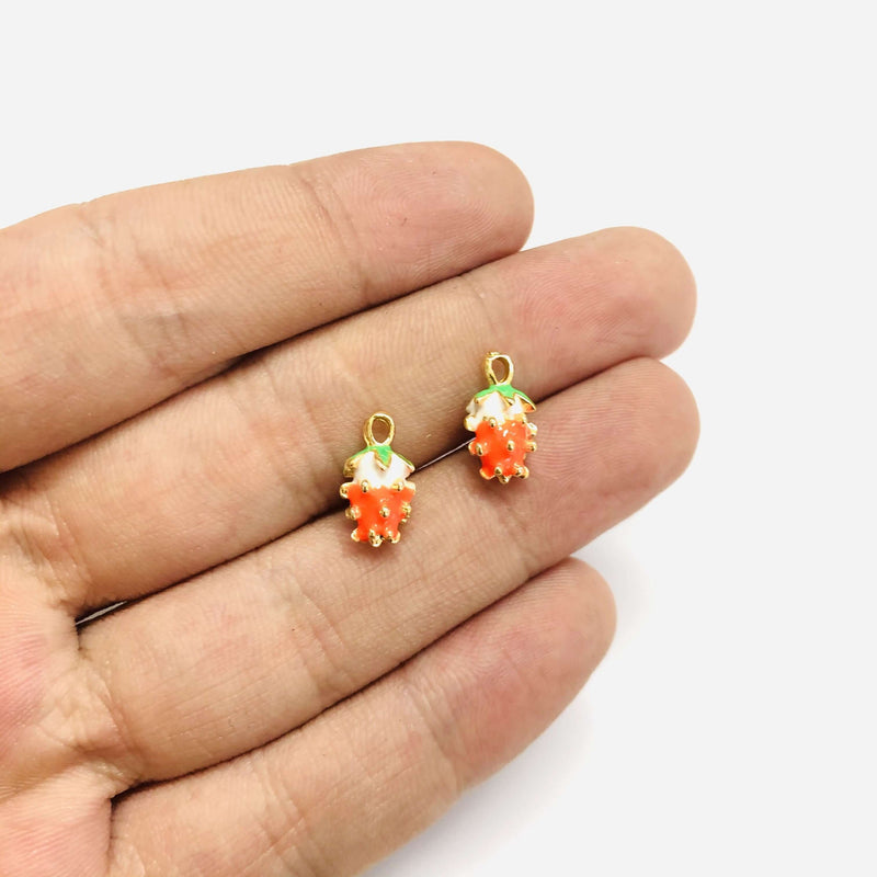 24Kt Gold Plated Neon Orangeberry Charm