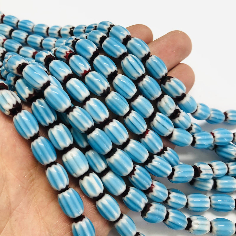 Perles de verre indiennes faites à la main, fil de 30 perles