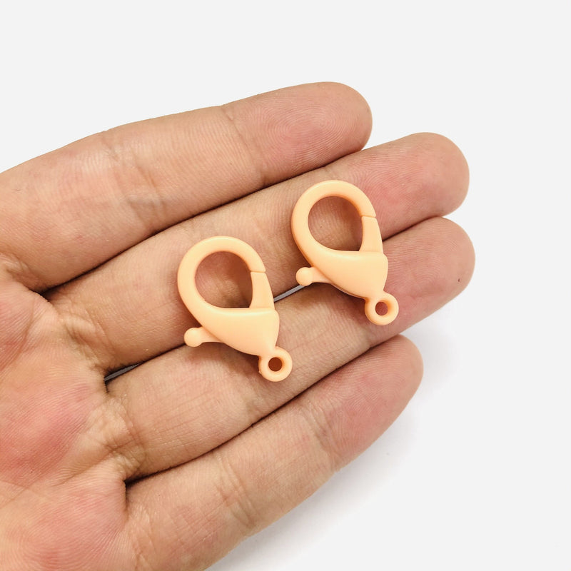 Peach Lobster Clasps, Acrylic Clasp, Eye Glass Holder Clasp, Phone Chain Clasp, 5 pcs in a pack
