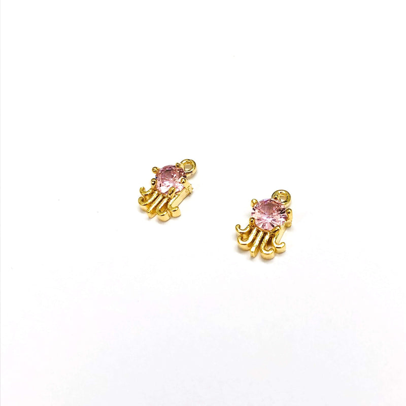 Charm Méduse Swarovski Plaqué Or 24Kt