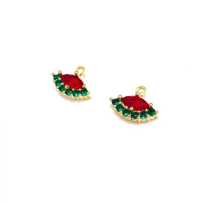 Charm Swarovski Pastèque Plaqué Or 24Kt