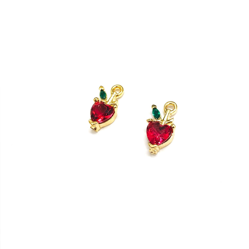 Charm Pomme Swarovski Plaqué Or 24Kt