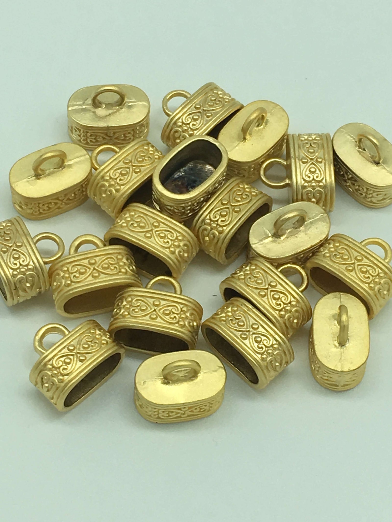 22 kt Matte Gold Plated Bead Caps 15x15x10 mm