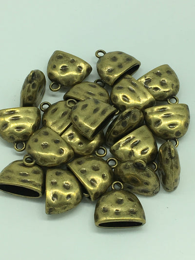 Capuchons de perles plaqué or antique 20x8x8 mm