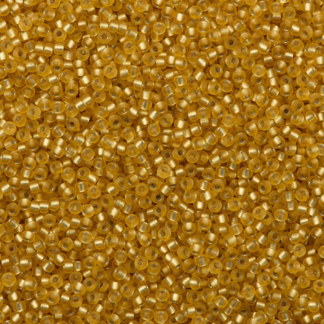 Miyuki Seed Beads 15/0,1902 - Semi-matte Silver Lined Gold, 10 Gr
