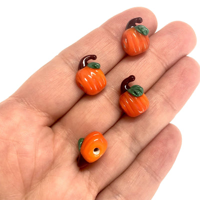 Halloween Pumpkin Hand Made Murano Glass Charm