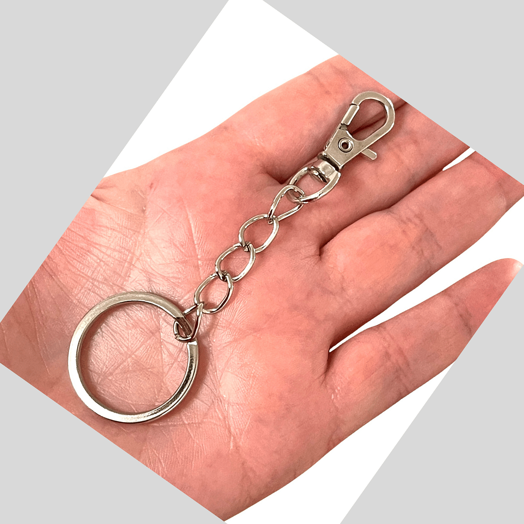 Rhodium Plated Keyring&amp;Keychains with Large Swivel Clasp