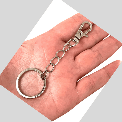 Rhodium Plated Keyring&Keychains with Large Swivel Clasp