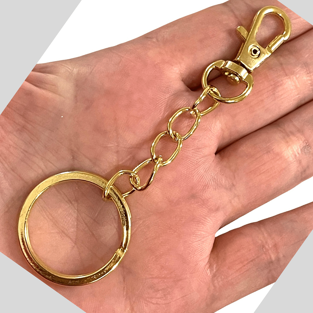 24Kt Gold Plated Keyring&amp;Keychains with Large Swivel Clasp