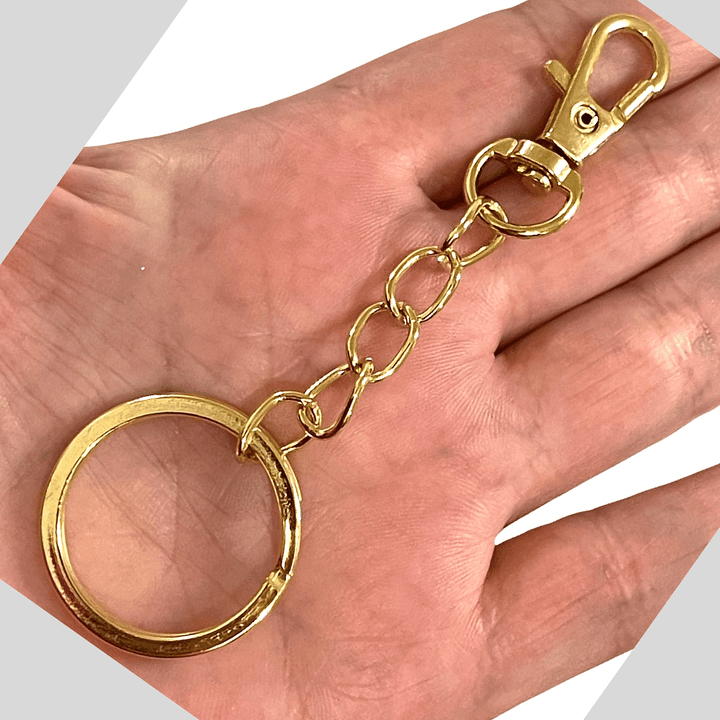 24Kt Gold Plated Keyring&amp;Keychains with Large Swivel Clasp