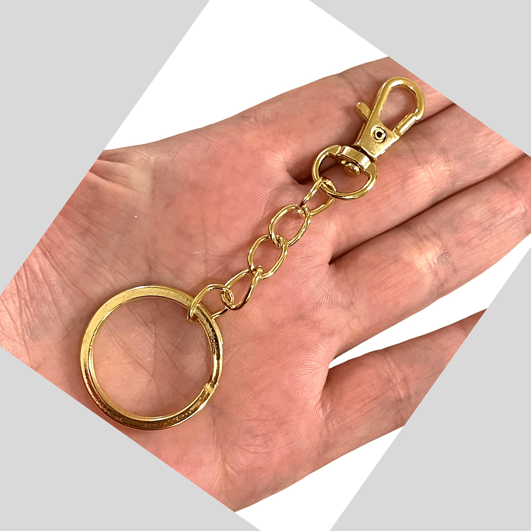 24Kt Gold Plated Keyring&amp;Keychains with Large Swivel Clasp