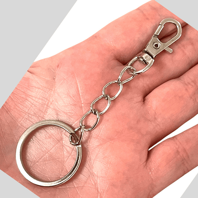 Rhodium Plated Keyring&Keychains with Large Swivel Clasp