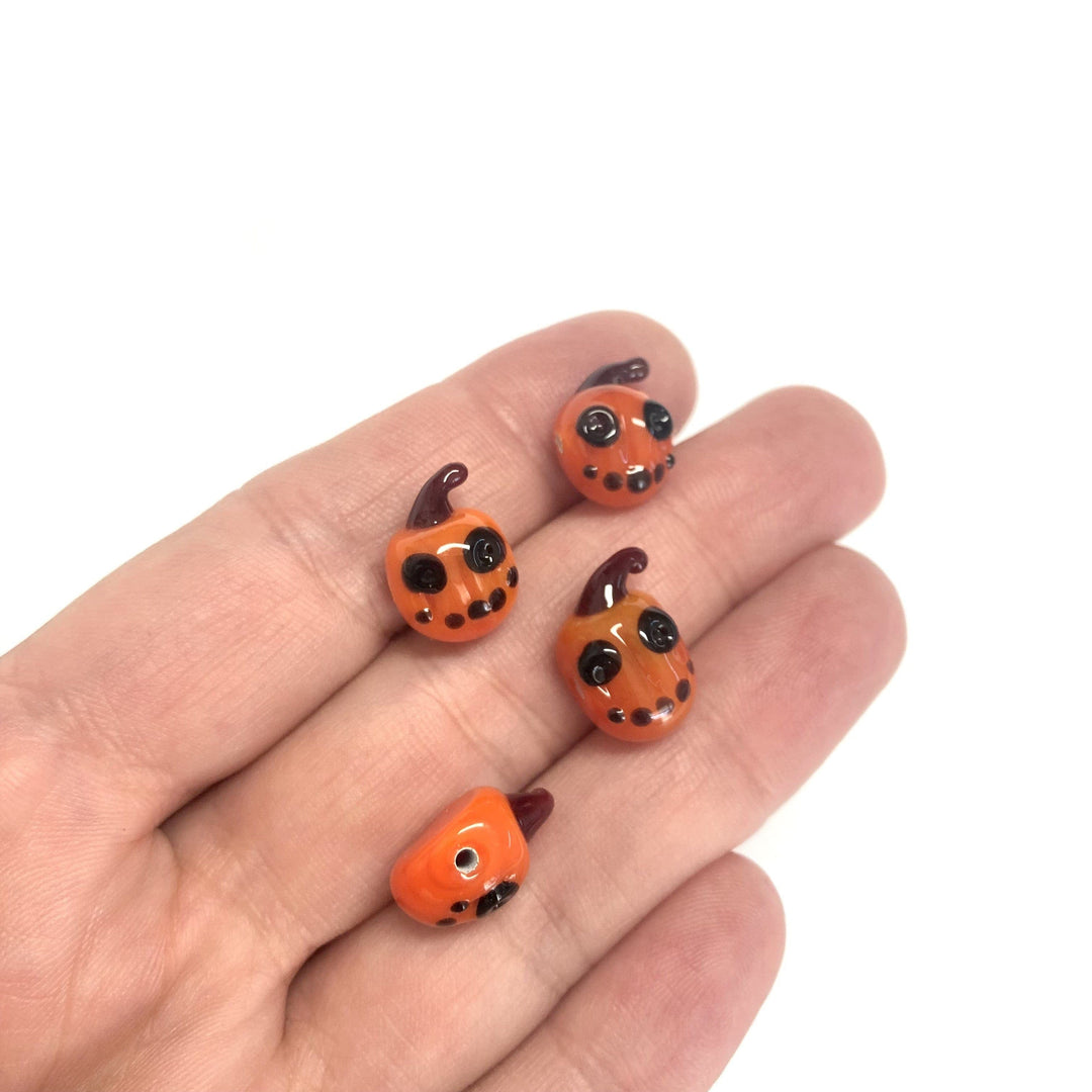 Halloween Pumpkin Hand Made Murano Glass Charm
