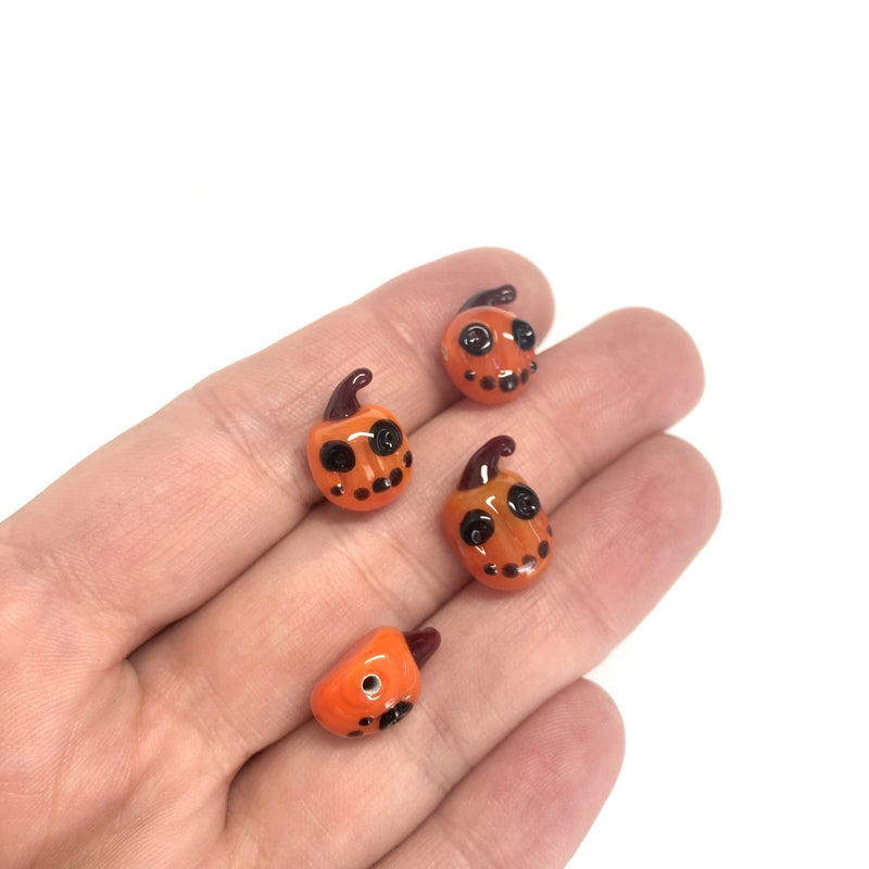 Halloween Pumpkin Hand Made Murano Glass Charm