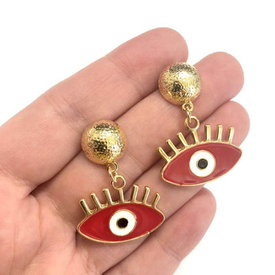 24Kt Gold Plated Brass Round Stud Earrings, 2 pcs in a pack,