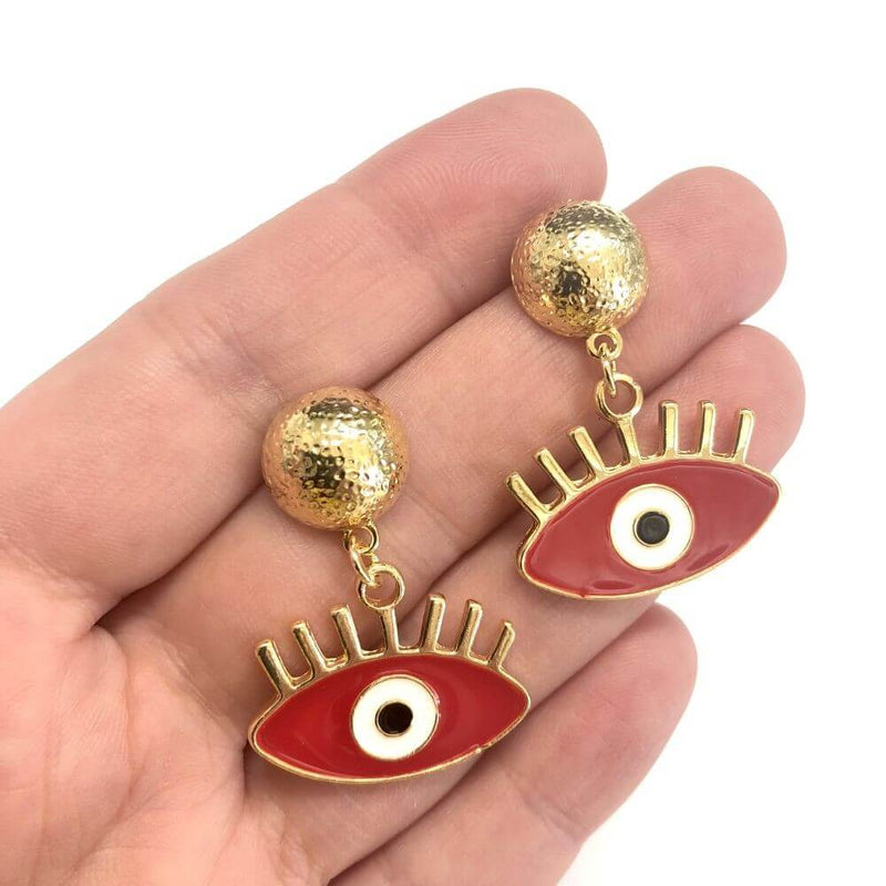 24Kt Gold Plated Brass Round Stud Earrings, 2 pcs in a pack,