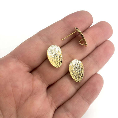 24Kt Gold Plated Brass Drop Stud Earrings, 2 pcs in a pack,