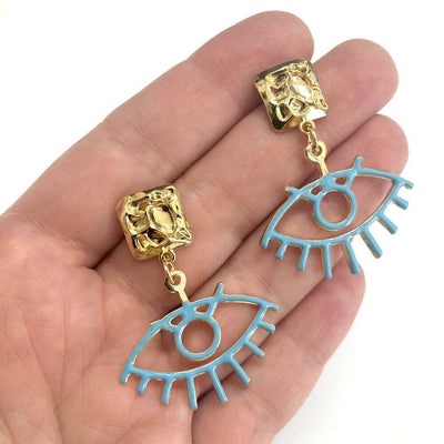 24Kt Gold Plated Brass Square Stud Earrings, 2 pcs in a pack,