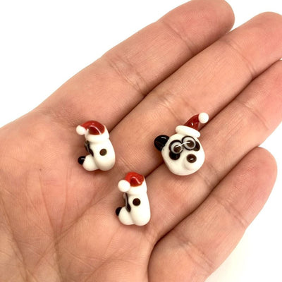 Handgefertigter Panda-Anhänger aus Murano-Glas
