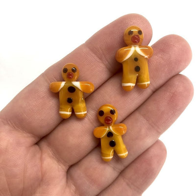 Hand Made Murano Glass Xmas Gingerbread Man Charm