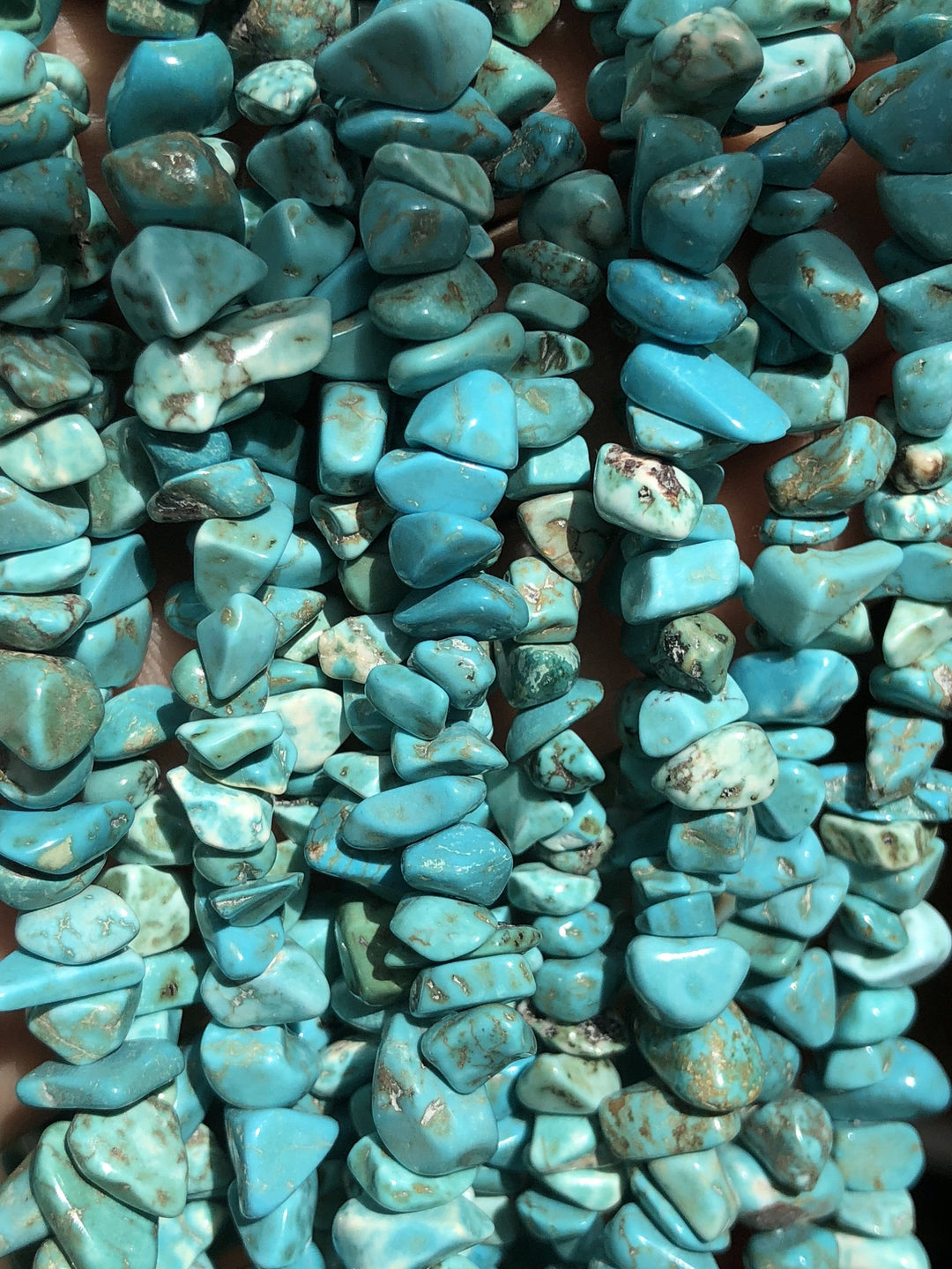 90 cm Strand Natural Freeform Turquoise Chips, Long strand 36&