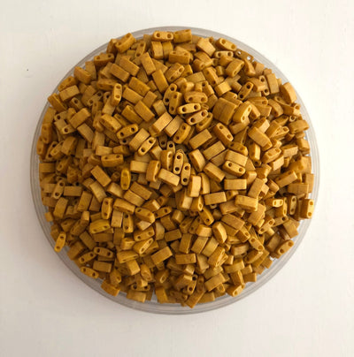 Miyuki Half Tila Beads HTL2312 Matted Opaque Mustard,