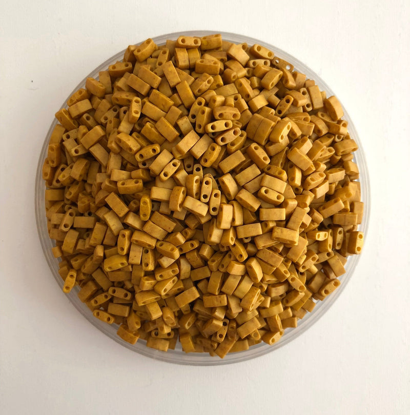 Miyuki Half Tila Beads HTL2312 Matted Opaque Mustard,