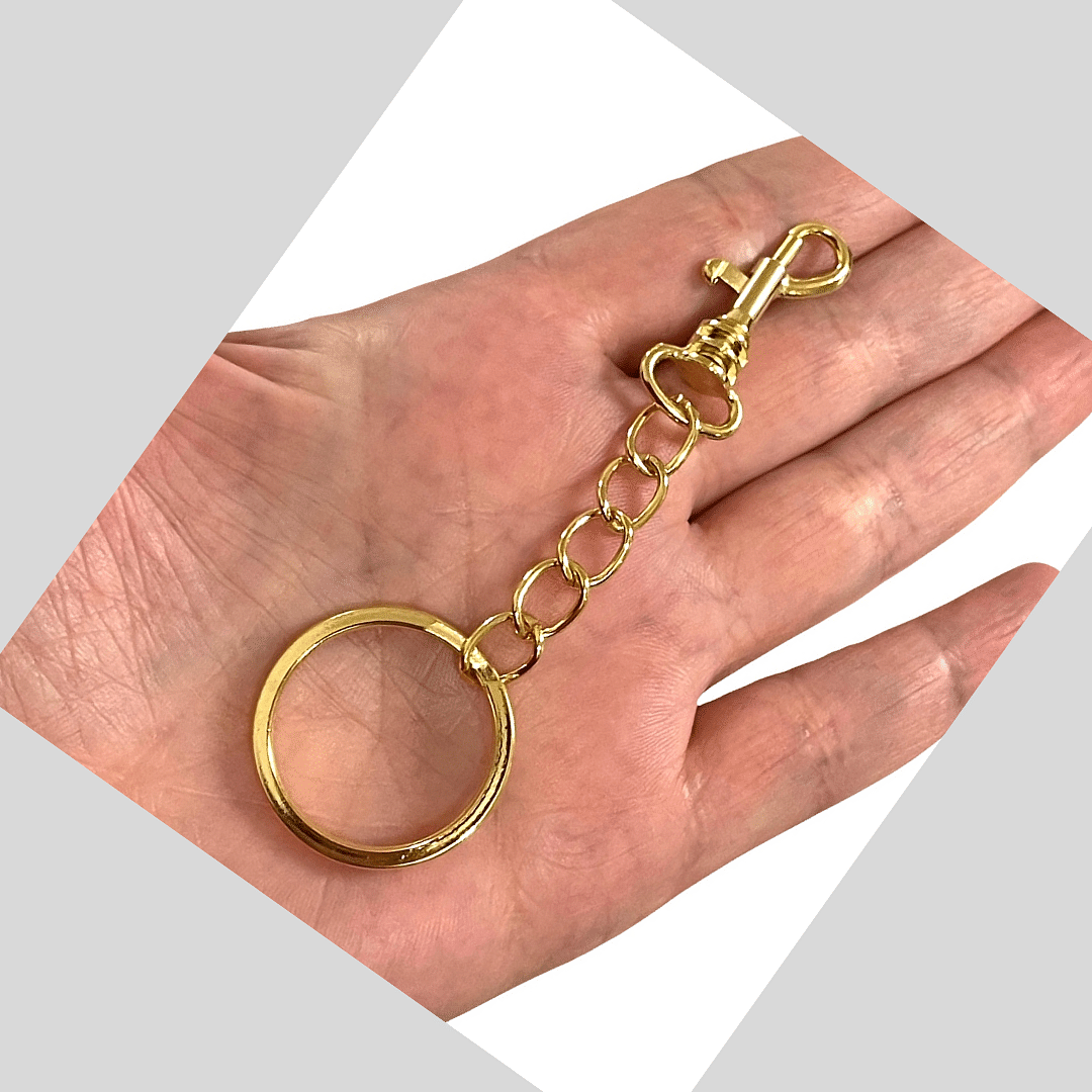 24Kt Gold Plated Keyring&amp;Keychains with Large Swivel Clasp