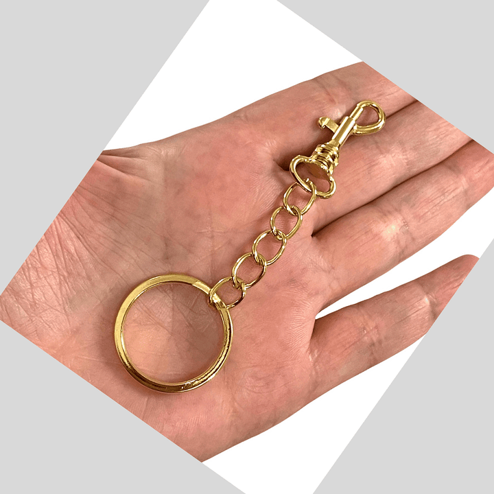 24Kt Gold Plated Keyring&amp;Keychains with Large Swivel Clasp