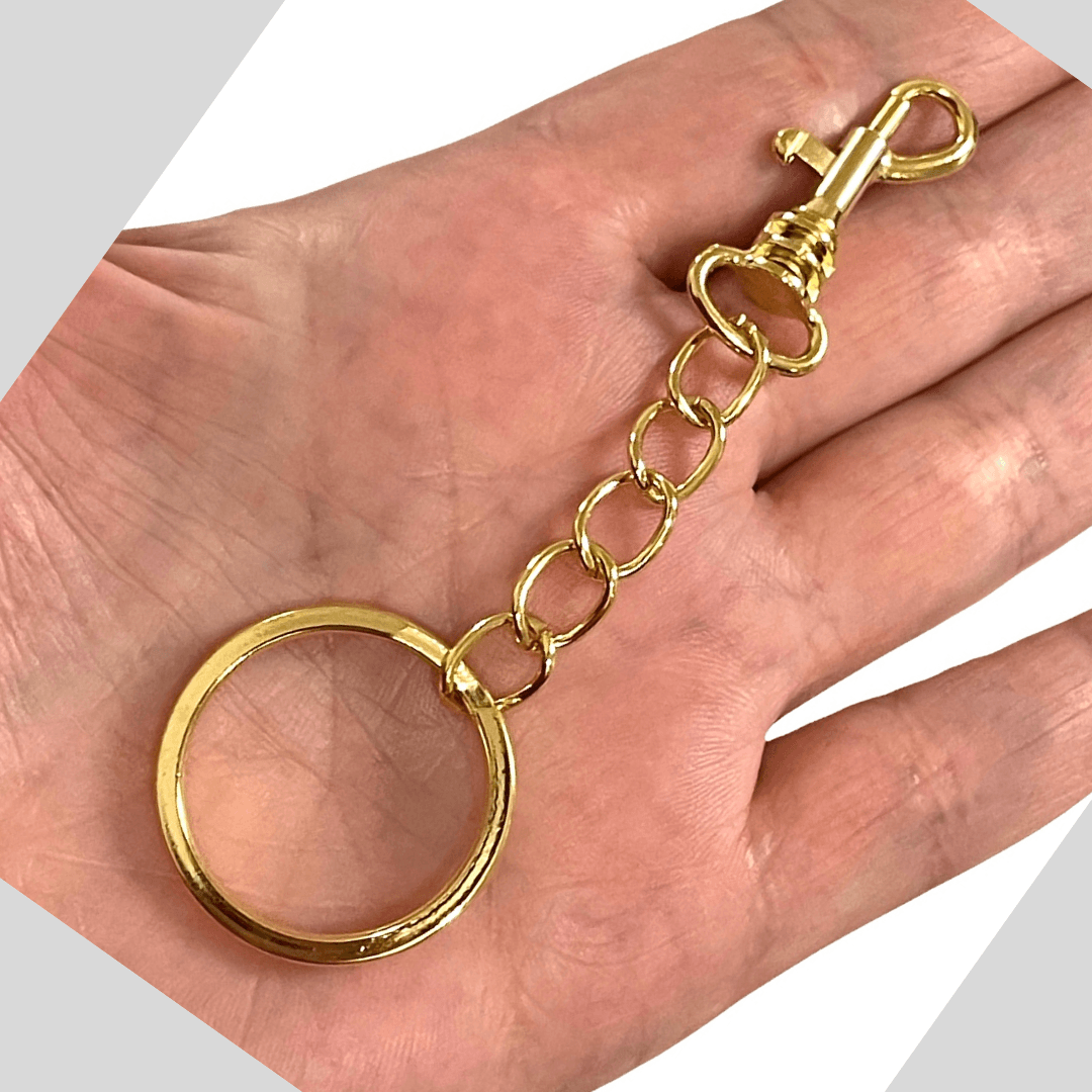 24Kt Gold Plated Keyring&amp;Keychains with Large Swivel Clasp