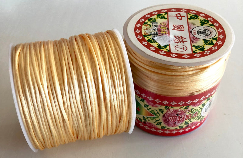 Fancy Cream Rattail Cord, Kumihimo Cord, Satin Silk Cord, Satin Nylon Cord, Macrame Knotting DIY, Beading String,  Thread Cording, 1.5mm