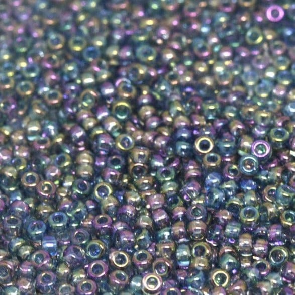 Miyuki Seed Beads 11/0 Transparent Blue Grey Rainbow Gold Luster, 2444-NEW!!!£2.5