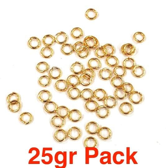 24Kt Gold Plated Jump Rings, 5mm, 24 Kt Gold Plated Open Jump Rings