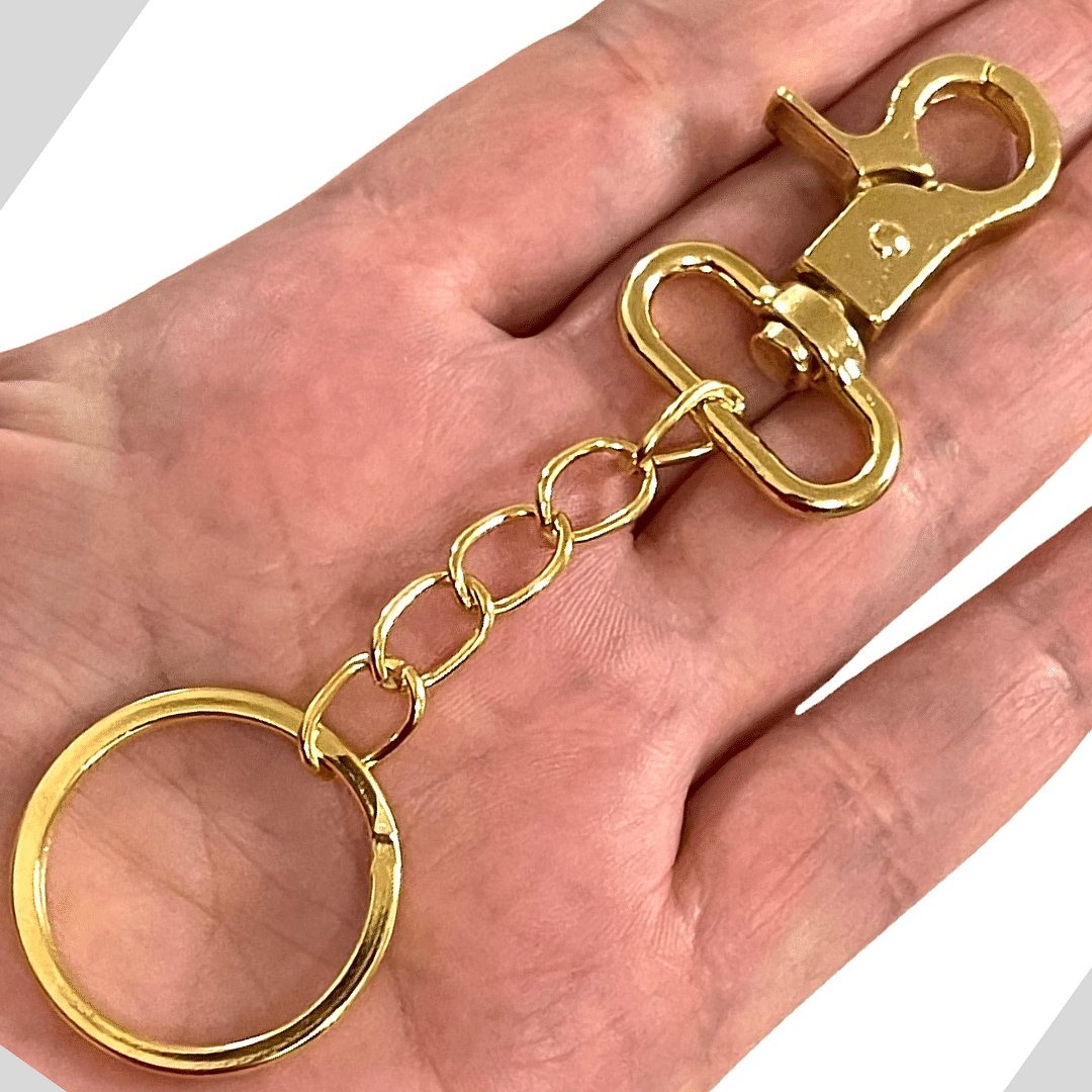 24Kt Gold Plated Keyring&amp;Keychains with Large Swivel Clasp