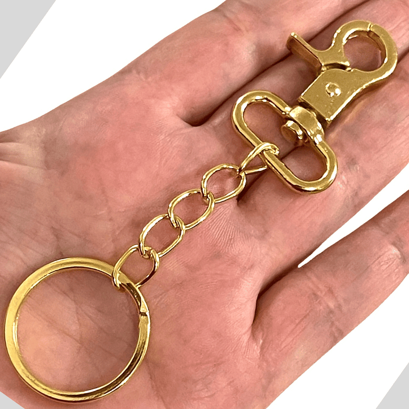 24Kt Gold Plated Keyring&Keychains with Large Swivel Clasp