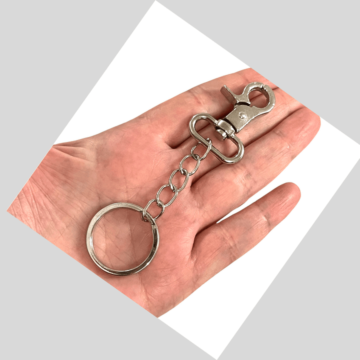 Rhodium Plated Keyring&amp;Keychains with Large Swivel Clasp