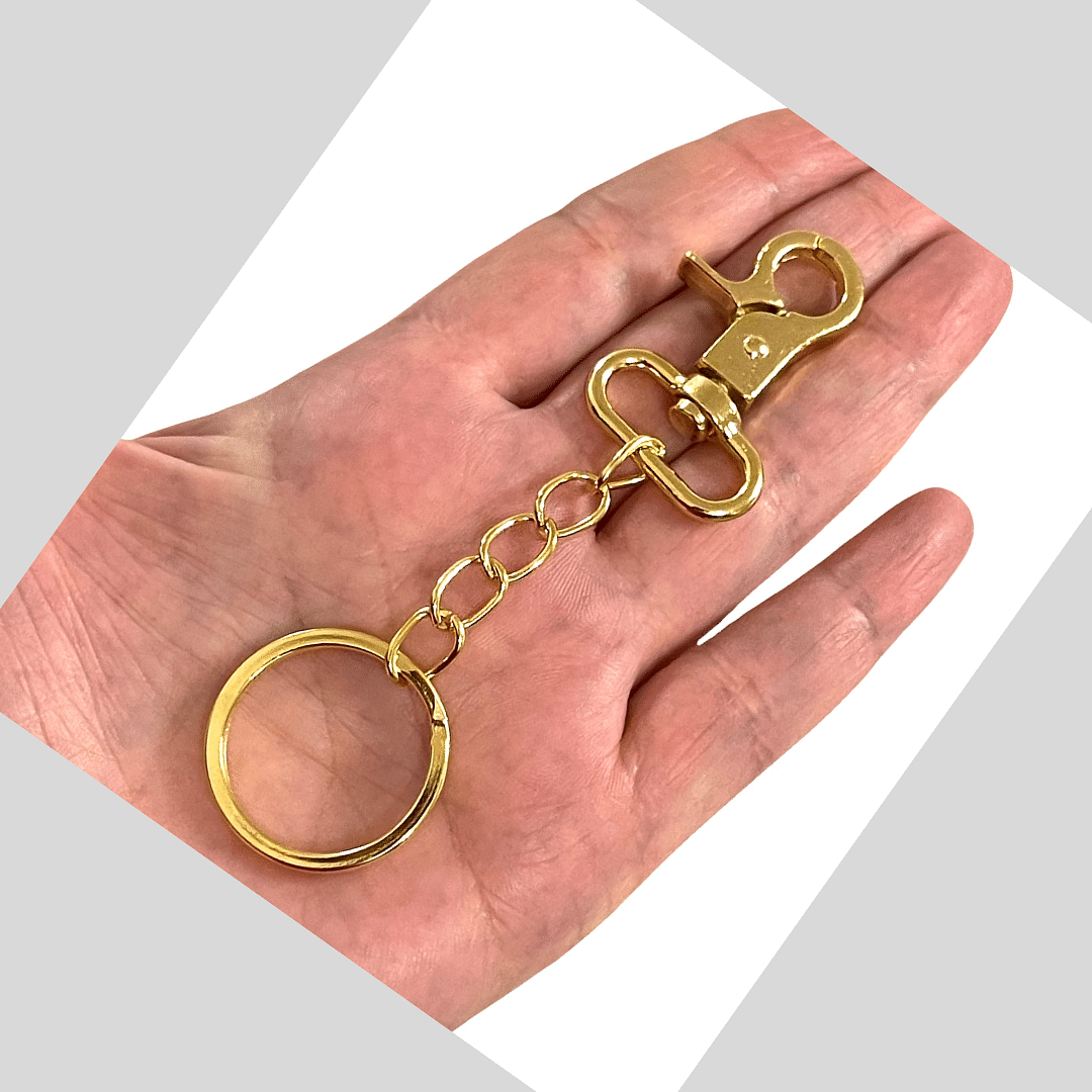 24Kt Gold Plated Keyring&amp;Keychains with Large Swivel Clasp