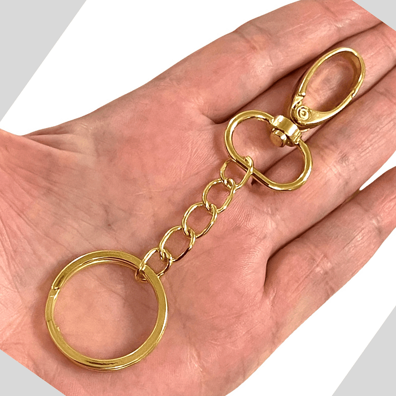 24Kt Gold Plated Keyring&Keychains with Large Swivel Clasp