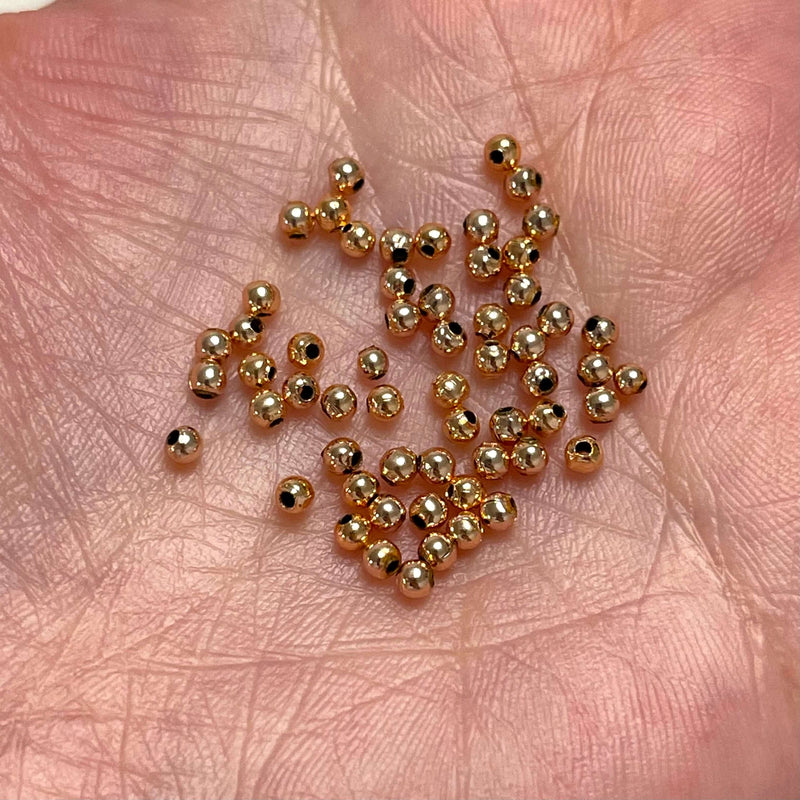 2mm roségoldene Zwischenkugeln, 2mm roségoldene Zwischenperlen, 250 Stück in einer Packung,