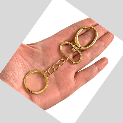 24Kt Gold Plated Keyring&Keychains with Large Swivel Clasp