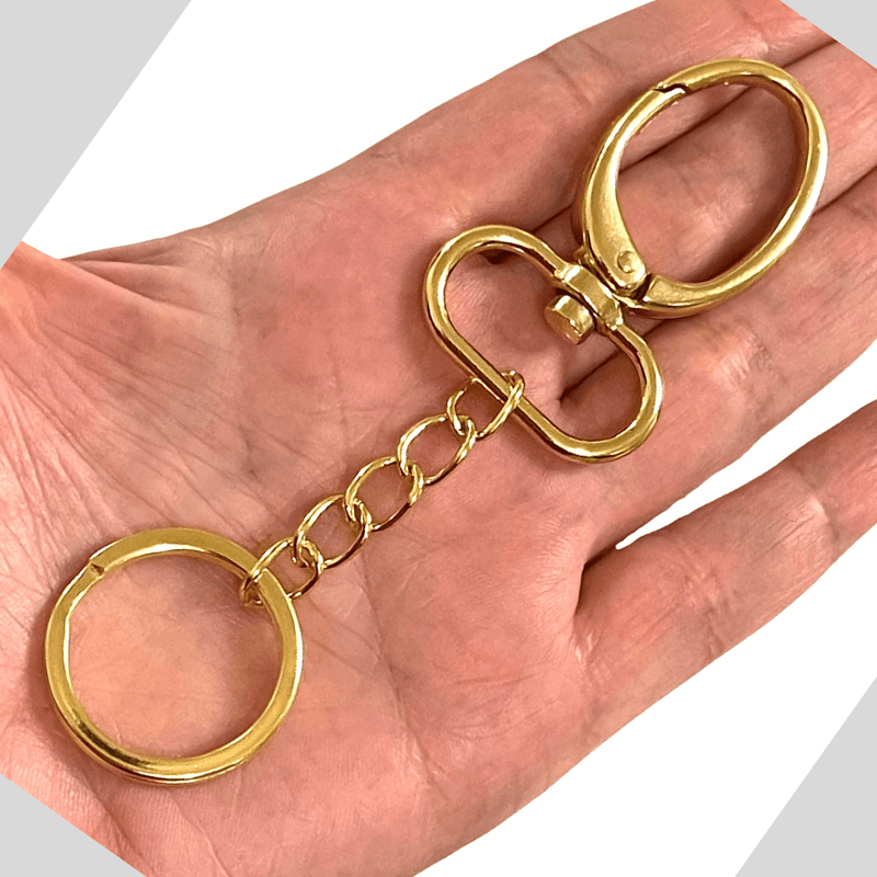 24Kt Gold Plated Keyring&Keychains with Large Swivel Clasp