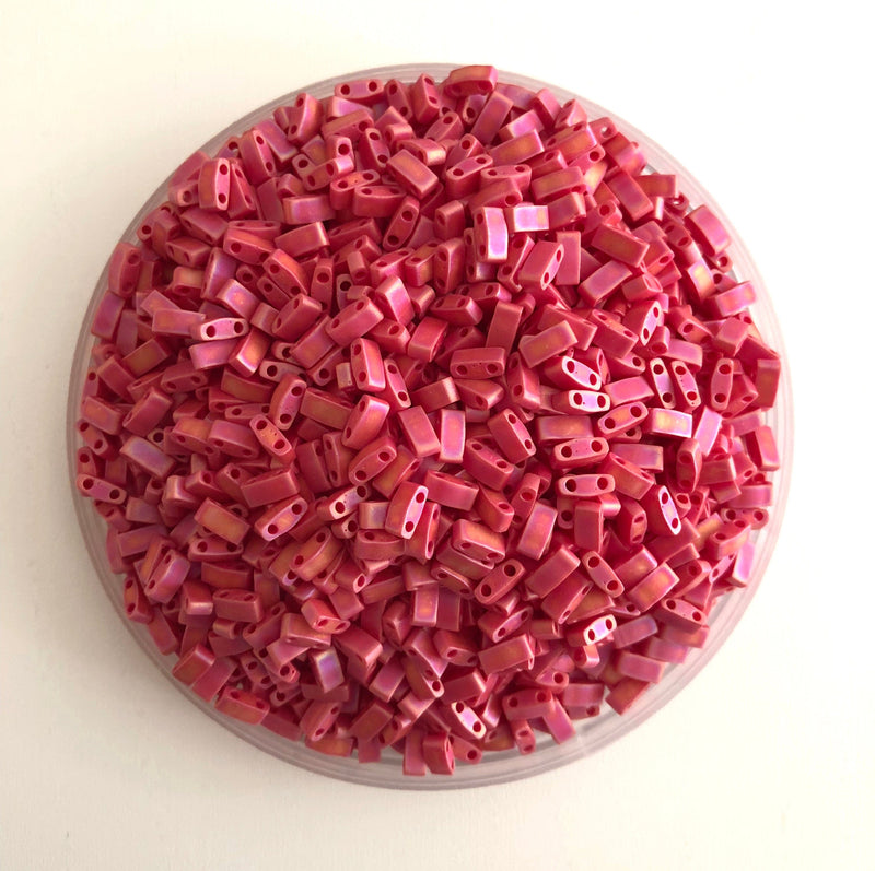 Miyuki Half Tila Beads HTL0408FR Opaque Dark Red AB Matt,