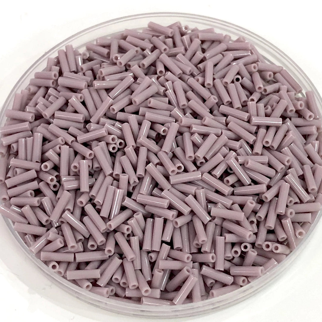 Miyuki Bugles size 6mm 0410FR Matted Opaque Mauve AB,
