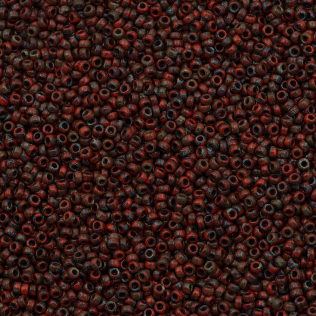 Miyuki Seed Beads 15/0, 4513 - Picasso Opaque Red Garnet