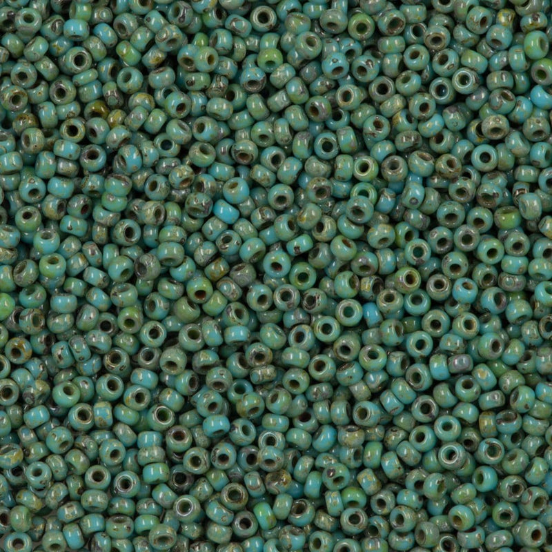 Miyuki Seed Beads 15/0, 4514 - Picasso Opaque Seafoam Green, beads, miyuki beads £2